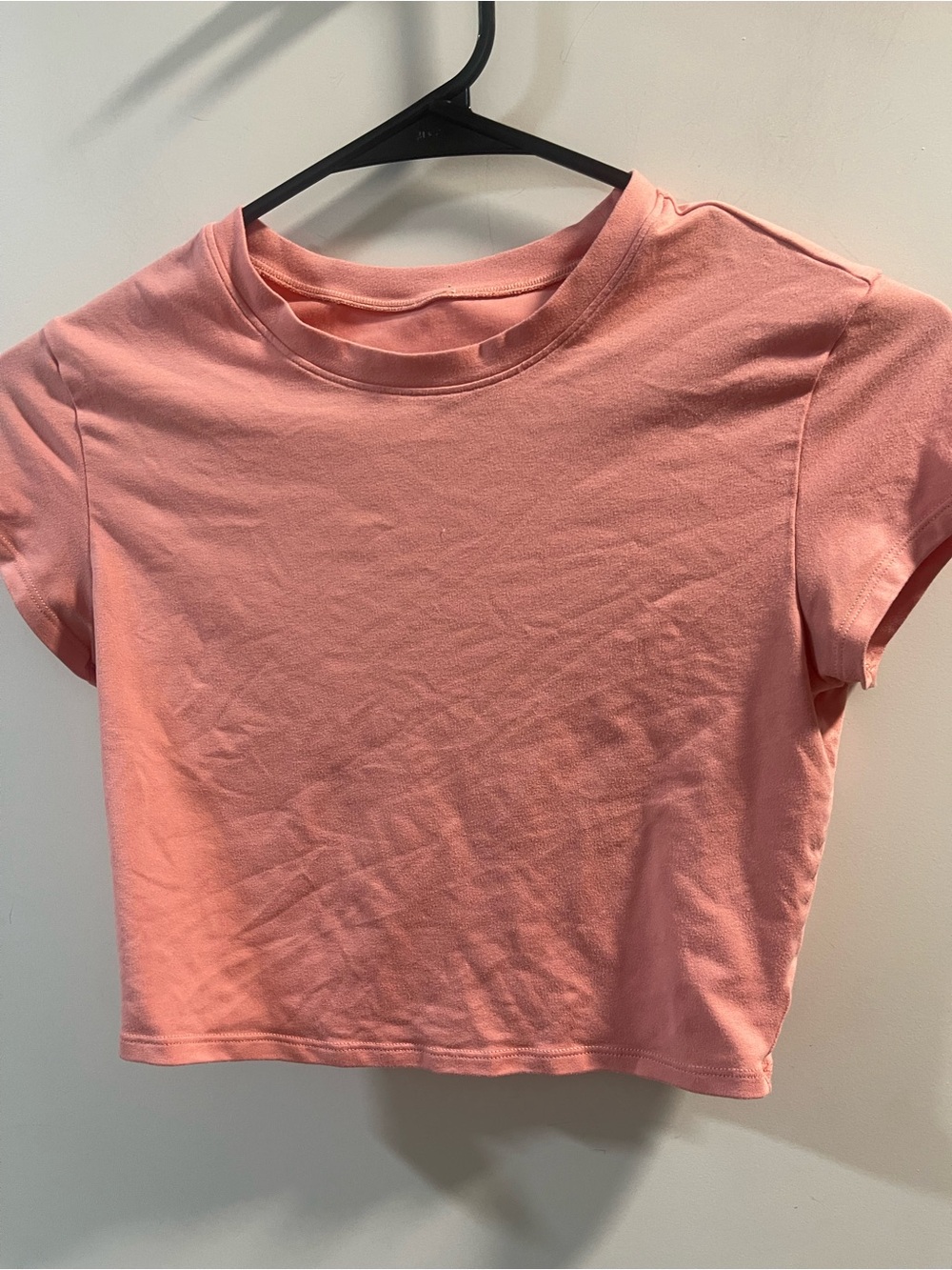 ALO Yoga Peach-Pink Crewneck Crop Tee No Size